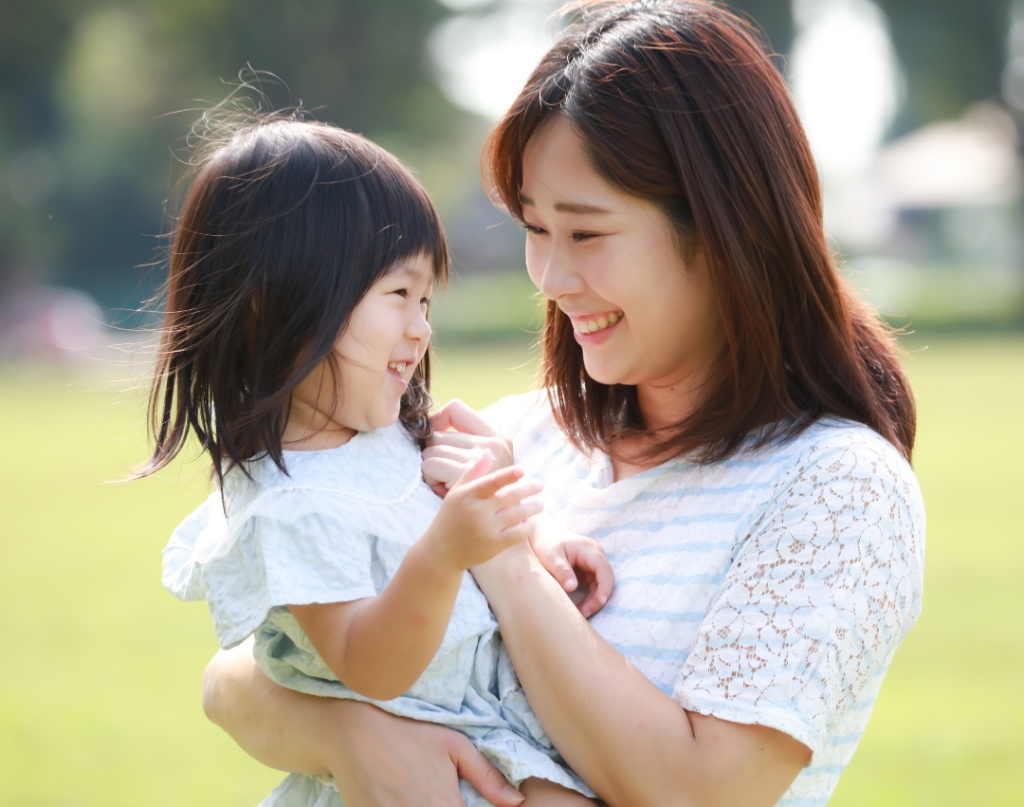 Parent helping child with stutter