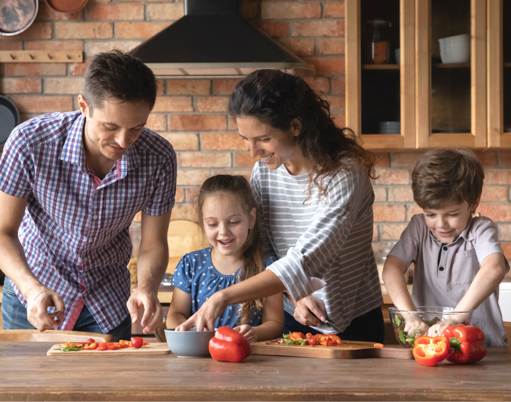 working on speech sounds in the kitchen