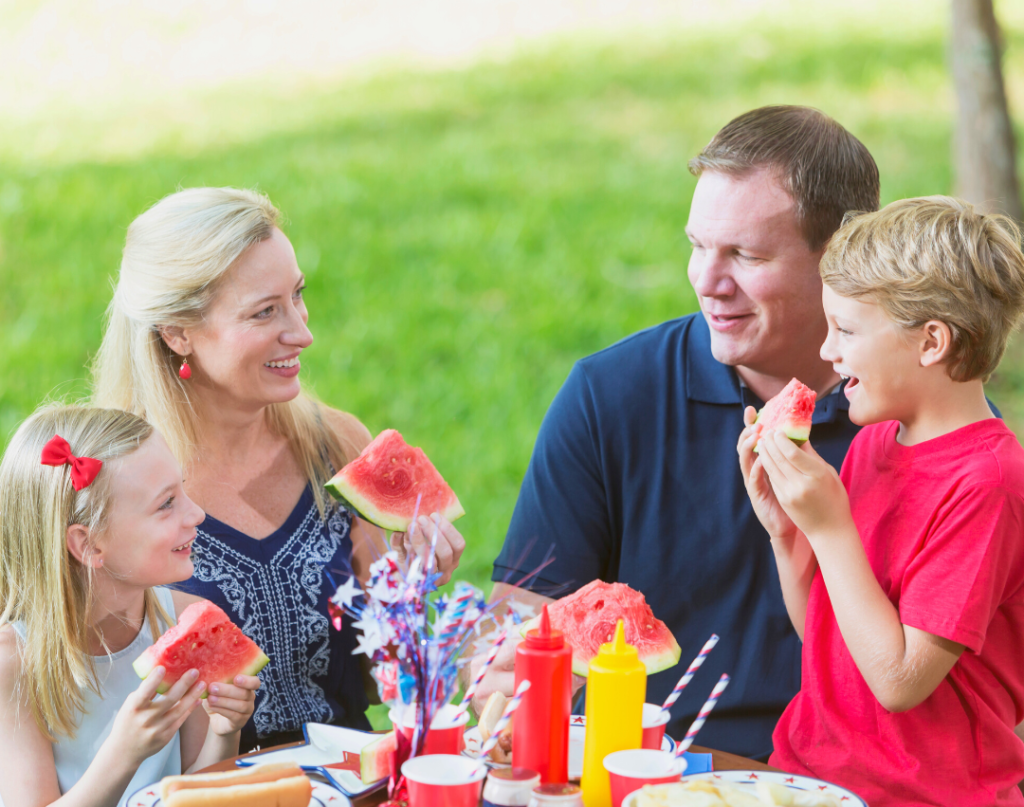 family of picky eaters at cookout