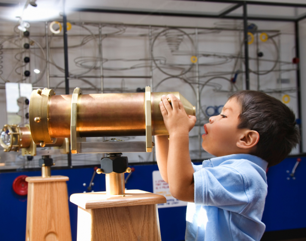 child enjoying summer activities at museum