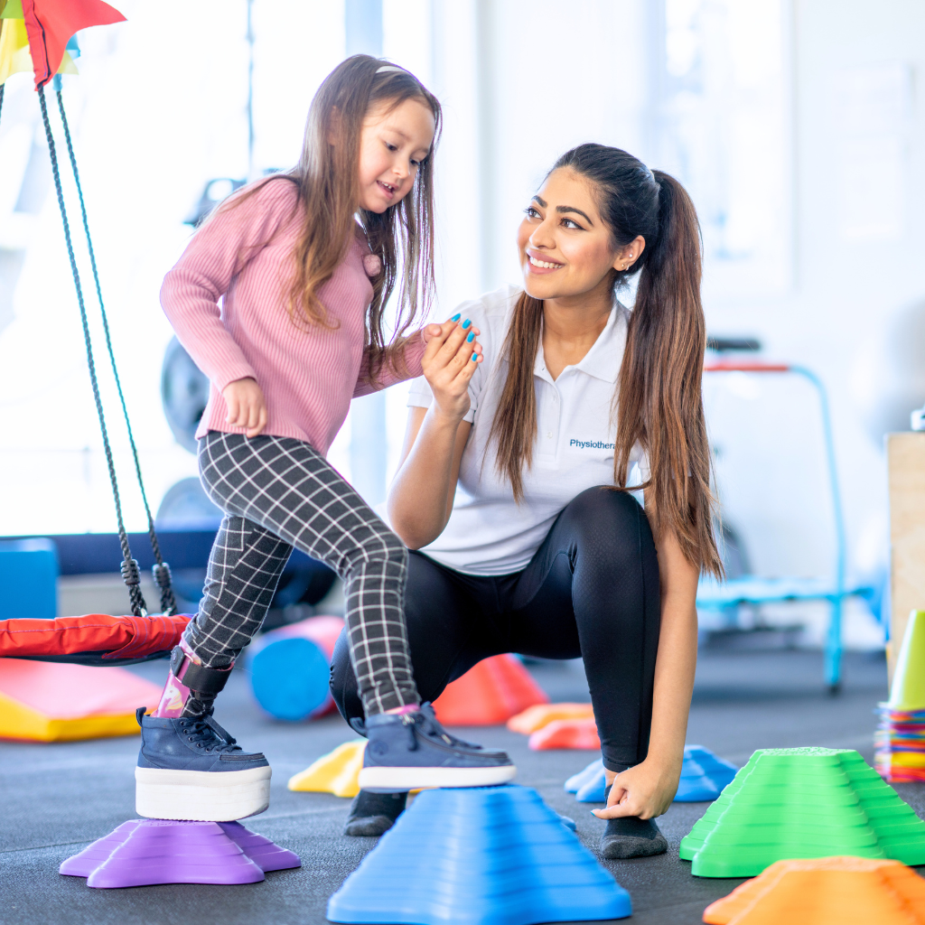 child working on occupational therapy skills with clinician